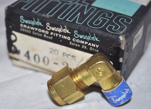 20 brass swagelok tube fitting elbow 1/4 in. tube od 1/8 in. male npt b-400-2-2 for sale