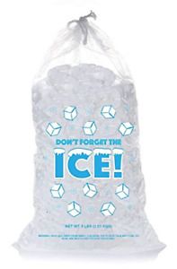 Plastic Ice Bags 8 Lb with Draw String - Pack of 50