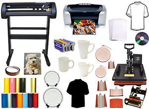 8in1 Combo Heat Transfer Press 28&#034; 500g METAL Vinyl Plotter Cutter,Printer,Refil