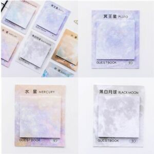 Bookmark Label Office Supplies Memo Pad Galaxy Sticky Notes Earth Moon Style