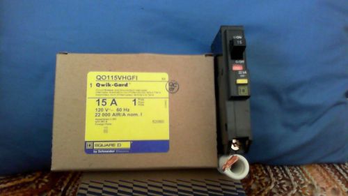 Square d 15 amp qo115vhgfi 1-pole, high current, ground fault circuit breaker for sale