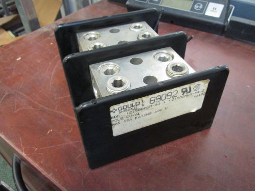 Gould Power Distribution Block 69092 Line(2) 500MCM Load(2) 500MCM 2P 600V Used