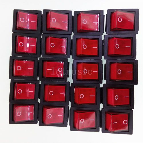 20 x  red light on/off rocker switch 250v 15 amp 125/20a for sale