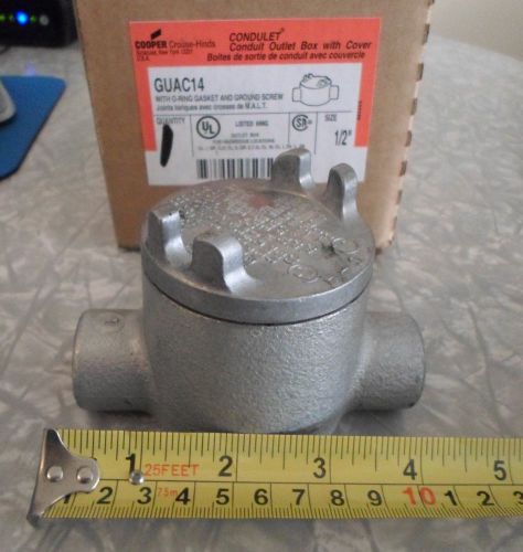 1/2&#034; crouse-hinds guac14 conduit outlet box w/ cover hazardous location condulet for sale