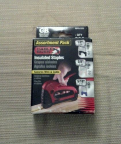 GARDNER BENDER CABLE BOSS STAPLES assortment pack 50 1/2&#034;,100 3/8&#034;, 50 5/16&#034; nib