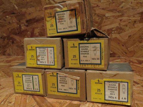 Vintage Siemens Original Diazed Schmelx 500 V Fuses lot of 150