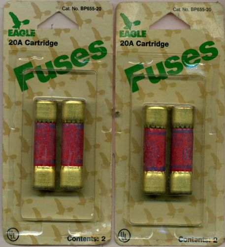 Four Eagle 20A  250V AC Cartridge Fuses