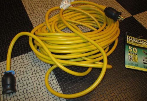 50 foot 12/3 twist lock extension cord 12 gauge 3 prong leviton electricord  new for sale