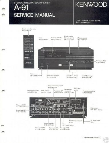 Kenwood Service Manual Original A91 A-91 FREE USA SHIP