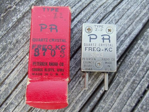 PETERSEN RADIO CO. QUARTZ CRYSTAL 3703 FREQ-KC   TYPE Z-2