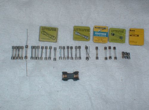 LOT OF 28 VINTAGE LITTELFUSES AND ONE FUSE HOLDER