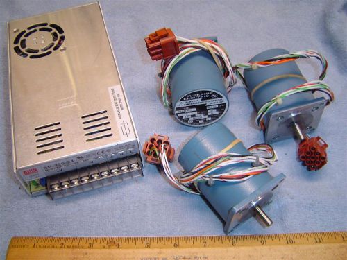 Three NOS  Stepper Motors and 24vdc power Supply