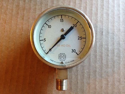 US Gauge Pressure Gauge 0 - 30 PSI used