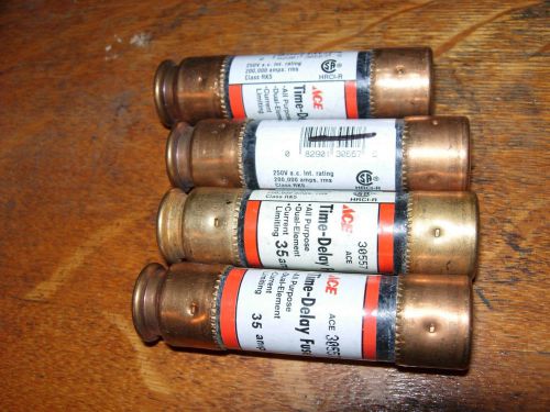 FUSETRON BUSSMANN FUSE FRN-R-35 35 AMP 125V 250 V LOT OF 4 NEW NO BOX 3/4&#034; X 3&#034;