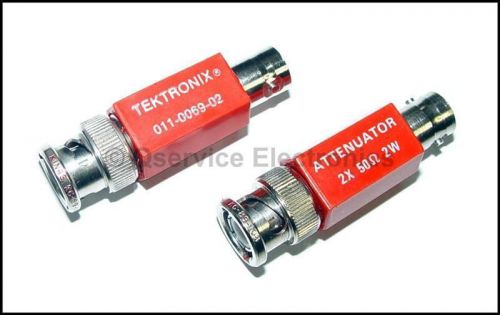 1 PC Tektronix 011-0069-02 Attenuator 2x 2Watt, 50 Ohms, BNC Male to BNC Female