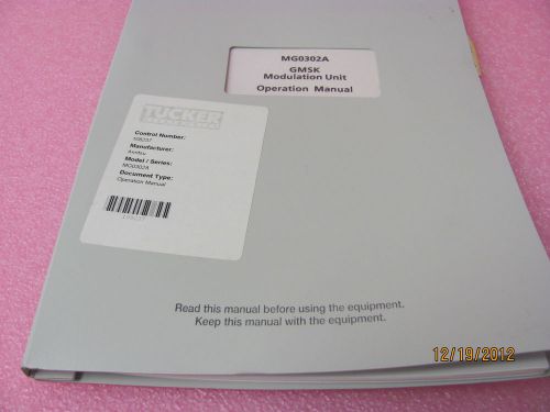 ANRITSU MG0302A GMSK Modulation Unit Operation Manual