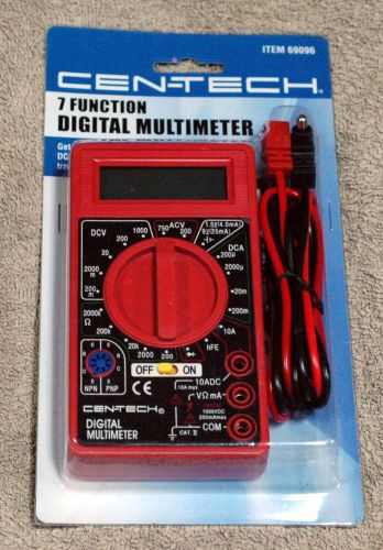 New, 7 function Digital Multimeter Tester CEN-TECH #69096 Multi-Tester, NIP