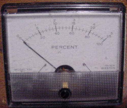 Weston Model 531, A 1 Ma DC FS Rectangular Percent Meter. coil to be 80 Ohms