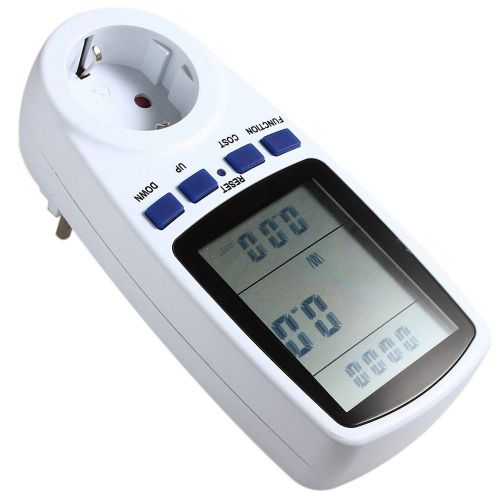 New Electric Meter Monitor Energy Saving Watt Voltage Amps Power  EU EURO Plug