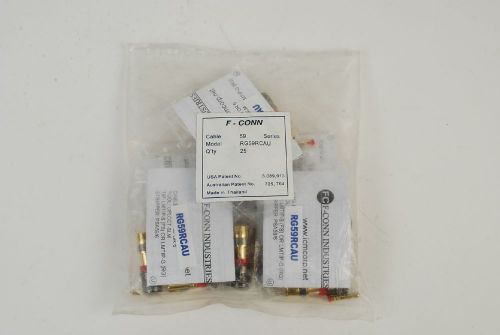 NEW FC F-CONN RG59RCAU Cable 59 Series Connectors (25 Count) NOS