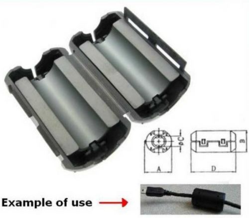 Ferrite filter for radio interference suppression cables