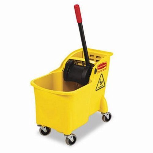 Rubbermaid commercial tandem 31-qt bucket/wringer combo, yellow (rcp738000yel) for sale