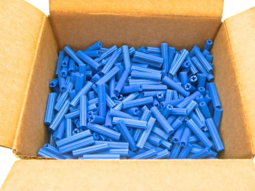 Tubular Plastic Screw Anchors #14 x 1 1/2 Blue (Qty. 1000)