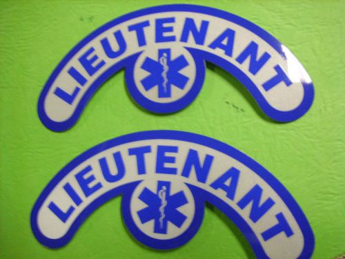 LIEUTANANT  STAR OF LIFE FIRE HELMET  WHITE CRESCENTS REFLECTIVE