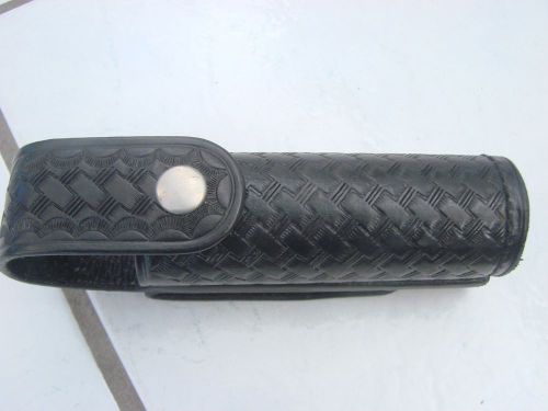 Aetco san dimas  flashlight  holder basket weave black 6.5&#034;l x 1.5&#034; round. for sale