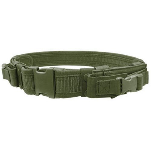 Condor TB Quick Release Tactical Combat Duty Belt w/ 2 Pistol Mag Pouch OD Green