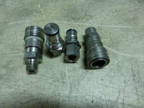 2 NEW SS HANSEN SERIES HK 2HIG COUPLER SETS 1/4 NPT   NO RESERVE