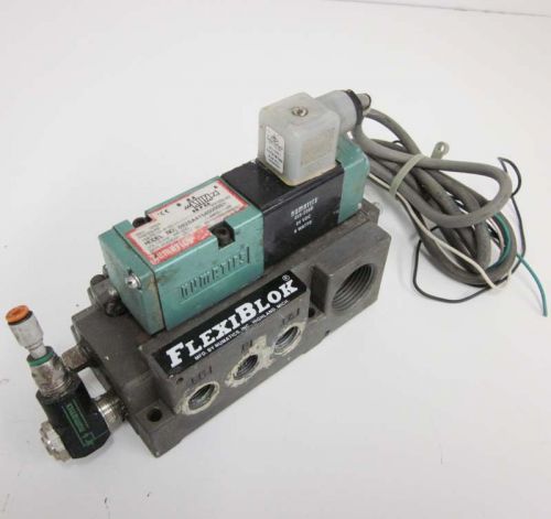 Numatics flexiblok mark 8 manifold &amp; solenoid regulator for sale