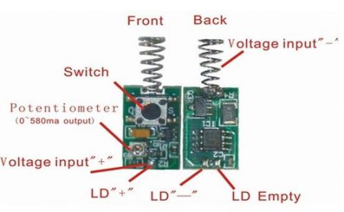 2pcs 808nm100mw-500mw laser diode driver constant current reverse protection for sale