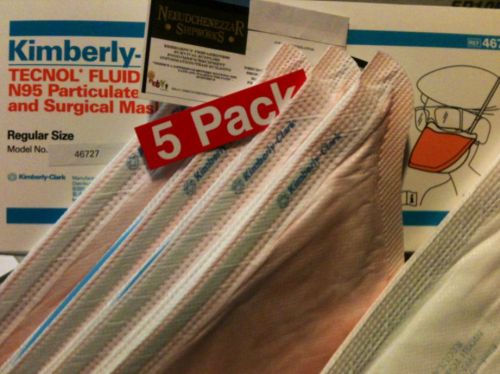 Kimberly clark tecnol fluidshield n95 resp surg masks pfr95/46727 orange - 5 ct for sale