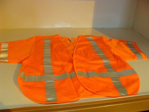 DSP 5XL / 6XL CLASS 3 BRIGHT ORANGE MESH VEST 2 INCH REFLECTIVE TAPE USED