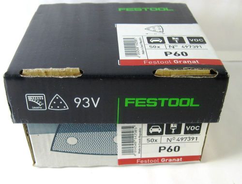 Festool Granat 93V P60 Triangular Abrasive Pads X 50 New in Box