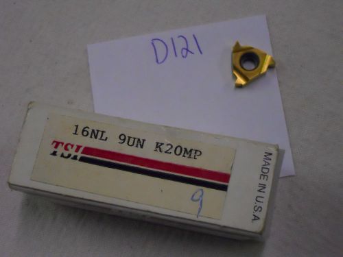 9 new tsi 16nl 9 un threading carbide inserts. grade: k20mp {d121} for sale