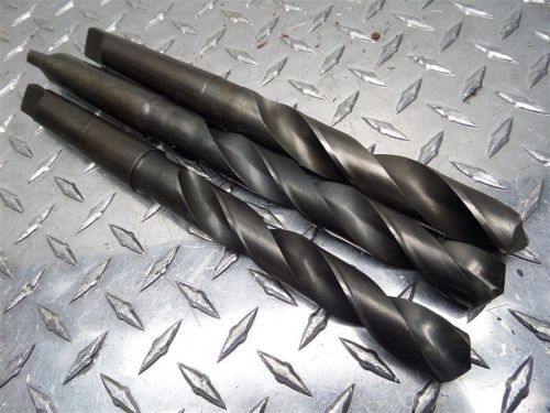 3 PIECE SET OF 3 MORSE TAPER DRILL BITS 61/64&#034; 55/64&#034; 7/8&#034; DIAMETERS