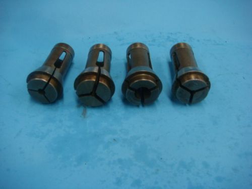 BROWN &amp; SHARPE #11 ROUND COLLETS, 4 PCS. TOTAL. 17/32&#034;, 1/8&#034;, 17/64&#034;, 9/64&#034;