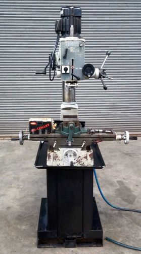 MSC GEARED HEAD DRILL MILL TILT HEAD ON STAND SWIVEL VISE &amp; COLLETS