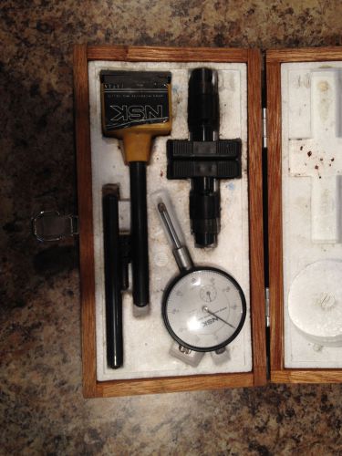 NSK MICROMETER SET &#034; DIAL INDICATOR GAGE W/MAGNETIC BASE JAPAN