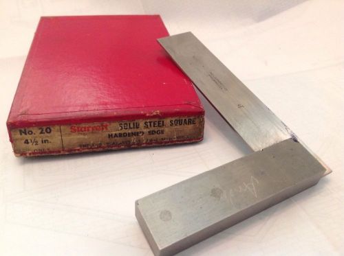 Starrett No.20 4 1/2&#034; Solid Steel Square Hardened Edge