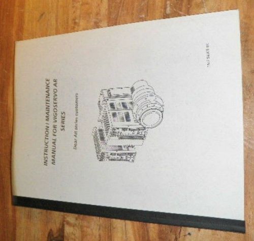 Mitsubishi Vigo Servo AR Series Instruction Maintenance Manual TMF-94005-04