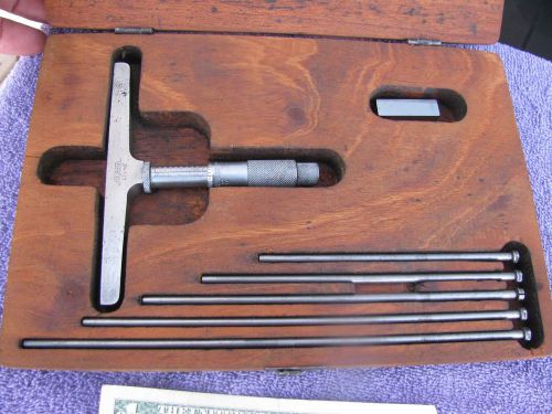 Lufkin usa 5&#034; base 0-6&#034; depth micrometer tools machinist toolmaker tool for sale