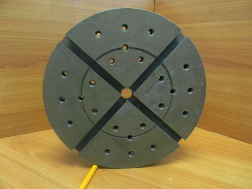 HARDINGE CHUCK 9&#034; FIXTURE PLATE C-27D THREADED MOUNT WITH T SLOTS