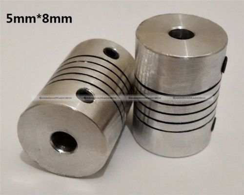 Smb 2 x aluminum flexible z axis coupler 5mm x 8mm 5/16&#034; reprap 3d printer prusa for sale