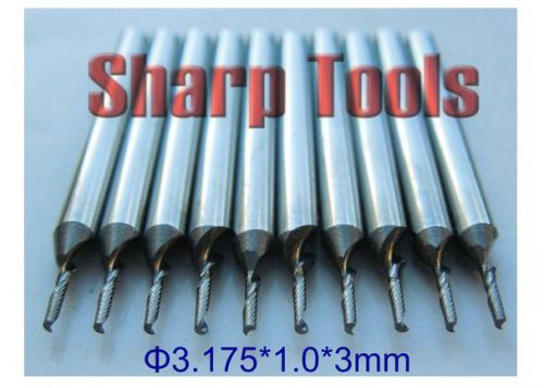 10pcs one/single flute spiral cnc router bits 1mm 3mm for sale