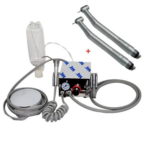 Portable Dental Turbine Unit Air Compressor + 2xFast Speed Handpiece Push 1W 4H