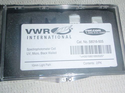 VWR 58016-505 Spectrophotometer Cell, Ultraviolet, Micro, Black Walled, 10mm