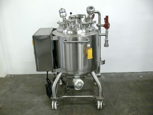 STAINLESS TECH 100 LITER JACKETED PROCESS TANK W/ AGITATOR &amp; GAUGES  60 PSI